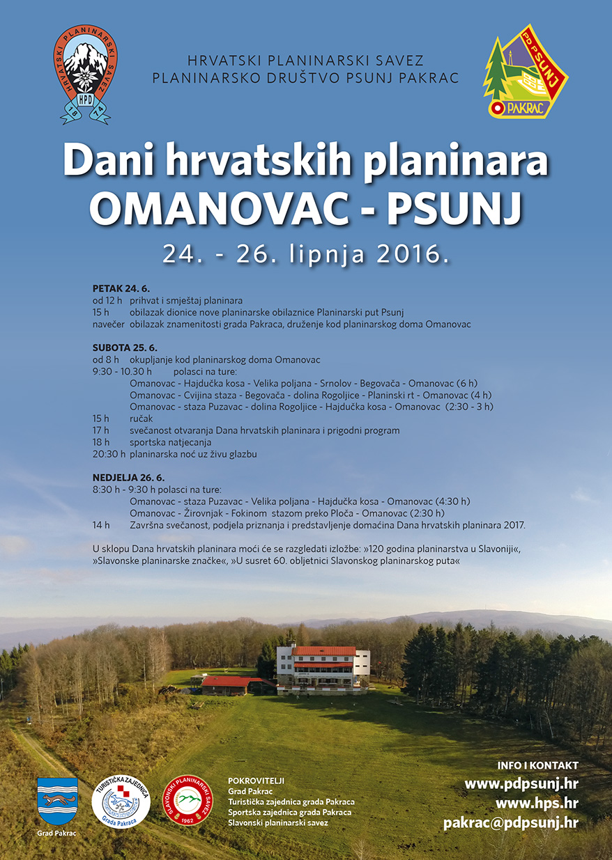 Plakat za Dane hrvatskih planinara 2016